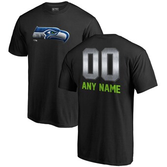 Men's Seattle Seahawks NFL Pro Line Black Personalized Midnight Mascot T-Shirt