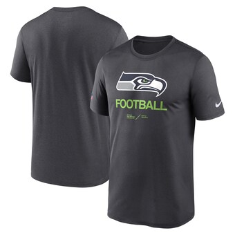 Men's Seattle Seahawks Nike Anthracite Sideline Infograph Performance T-Shirt