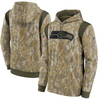 Men's Seattle Seahawks Nike Camo Salute To Service Therma Performance Pullover Hoodie