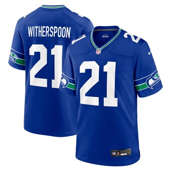 Men's Seattle Seahawks Devon Witherspoon Nike Royal Throwback Player Game Jersey