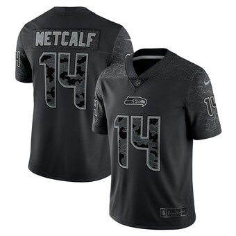 Men's Seattle Seahawks DK Metcalf Nike Black RFLCTV Limited Jersey