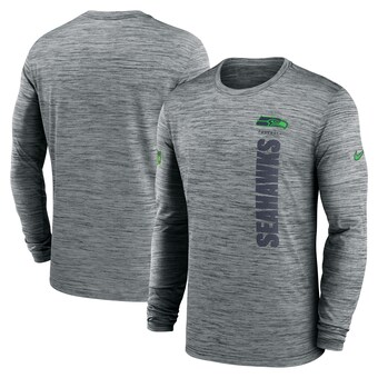 Men's Seattle Seahawks Nike Gray 2024 Sideline Velocity Performance Long Sleeve T-Shirt