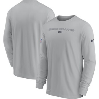 Men's Seattle Seahawks Nike Gray Sideline Performance Long Sleeve T-Shirt