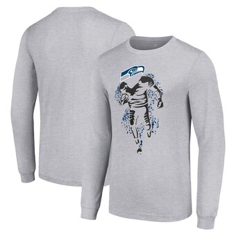 Men's Seattle Seahawks Starter Heather Gray Logo Graphic Long Sleeve T-Shirt