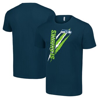 Men's Seattle Seahawks  Starter Navy Color Scratch T-Shirt