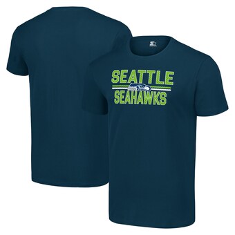 Men's Seattle Seahawks Starter Navy Team Mesh Print Graphic T-Shirt