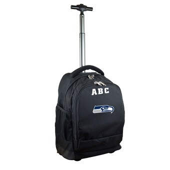 Seattle Seahawks MOJO Black 19'' Personalized Premium Wheeled Backpack