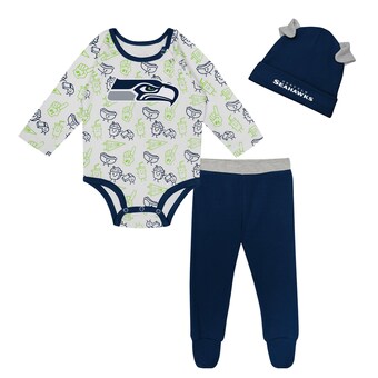 Newborn & Infant Seattle Seahawks Little Champ Long Sleeve Bodysuit, Pants & Cuffed Knit Hat 3-Piece Set