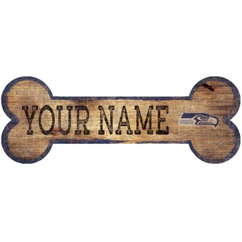 Seattle Seahawks 12" x 6" Personalized Dog Bone Sign