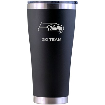 Seattle Seahawks Personalized 30oz. Laser Etched Black Tumbler