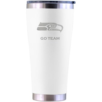 Seattle Seahawks Personalized 30oz. Laser Etched White Tumbler