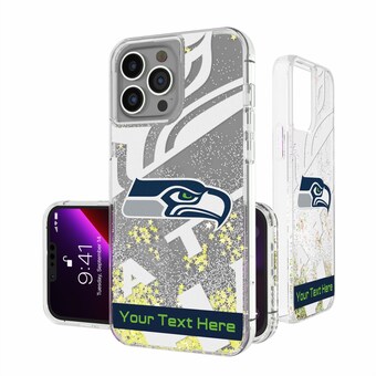 Seattle Seahawks Personalized Tilt Design iPhone Glitter Phone Case