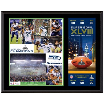 Seattle Seahawks Fanatics Authentic 12" x 15" Super Bowl XLVIII Champions Plaque with Replica Ticket