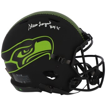 Autographed Seattle Seahawks Steve Largent Fanatics Authentic Riddell Eclipse Alternate Speed Authentic Helmet with "HOF 95" Inscription