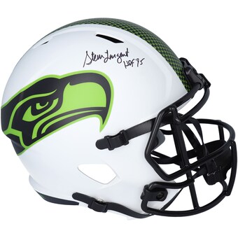 Autographed Seattle Seahawks Steve Largent Fanatics Authentic Riddell Lunar Eclipse Alternate Speed Replica Helmet with "HOF 95" Inscription