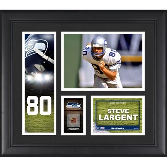 Seattle Seahawks Steve Largent Fanatics Authentic Framed 15" x 17" Player Collage with a Piece of Game-Used Football