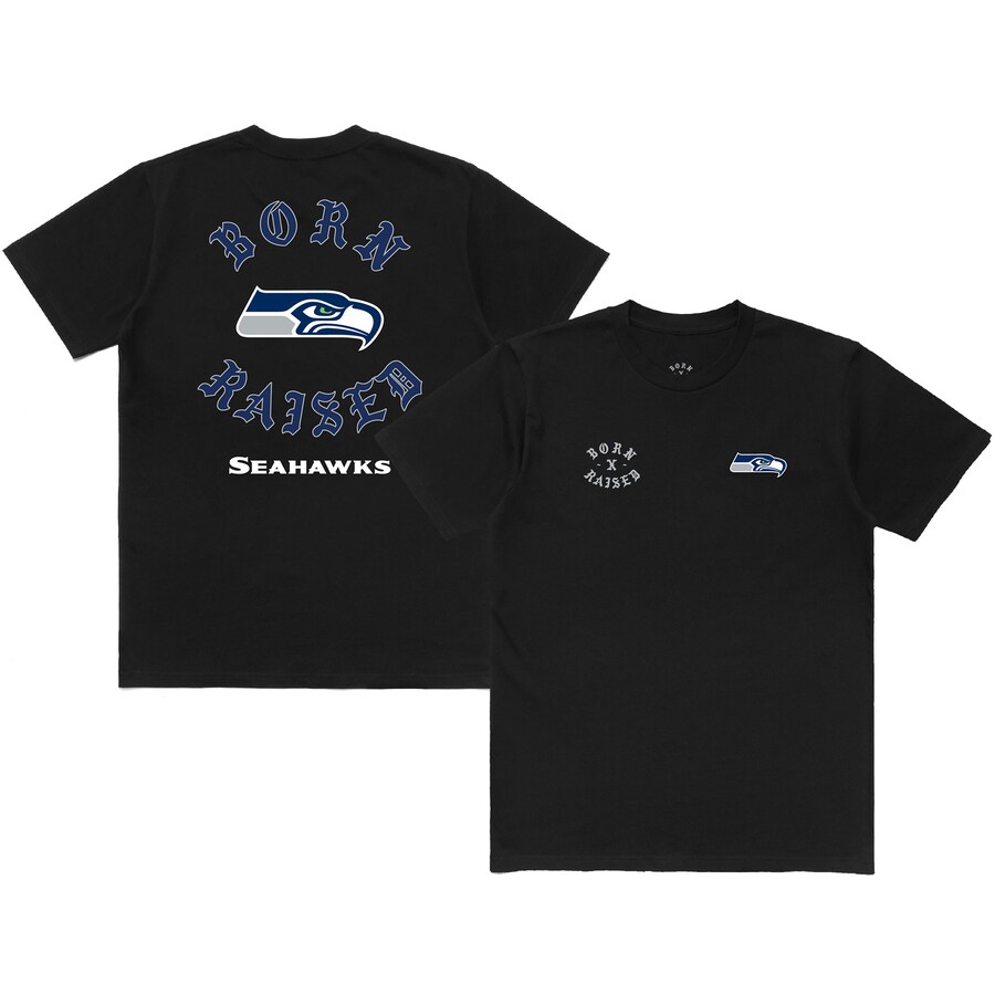 Unisex Seattle Seahawks  Born x Raised Black T-Shirt