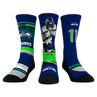 Unisex Seattle Seahawks Jaxon Smith-Njigba Rock Em Socks 3-Pack Crew Sock Set