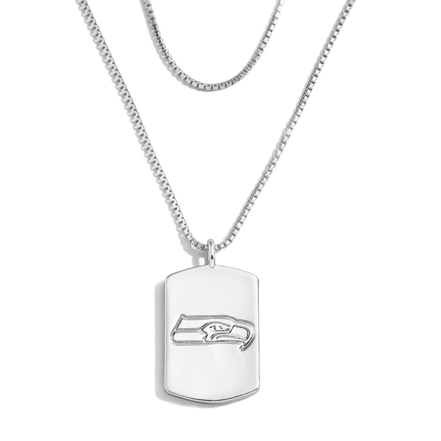 Seattle Seahawks WEAR by Erin Andrews x Baublebar Silver Dog Tag Necklace