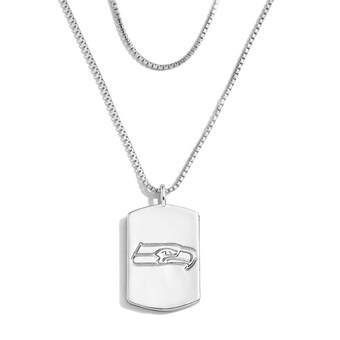 Seattle Seahawks WEAR by Erin Andrews x Baublebar Silver Dog Tag Necklace