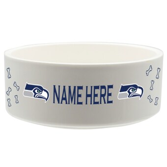 Seattle Seahawks White 20oz. Personalized Pet Bowl