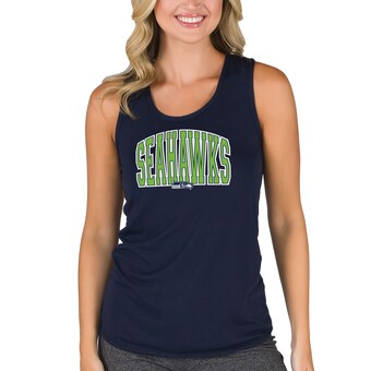 Women's Seattle Seahawks  Concepts Sport College Navy Marathon Racer Back Tank Top