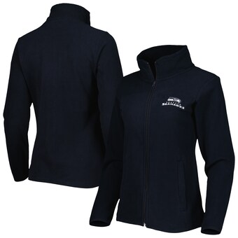 Men's Seattle Seahawks Dunbrooke Navy Hayden Polar Fleece Full-Zip Jacket