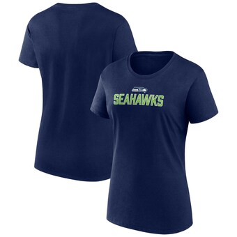Women's Seattle Seahawks Fanatics College Navy Fundamental Base T-Shirt