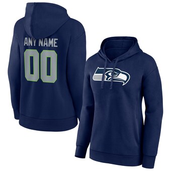 Women's Seattle Seahawks Fanatics College Navy Personalized Team Authentic Pullover Hoodie