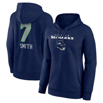 Women's Seattle Seahawks Geno Smith Fanatics College Navy Team Wordmark Player Name & Number Pullover Hoodie