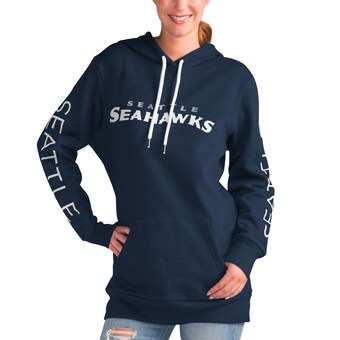 Women's Seattle Seahawks G-III 4Her by Carl Banks College Navy Extra Inning Pullover Hoodie