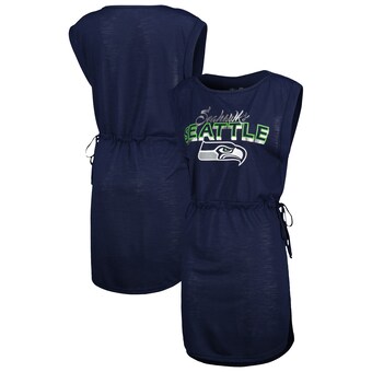 Women's Seattle Seahawks G-III 4Her by Carl Banks College Navy G.O.A.T. Swimsuit Cover-Up