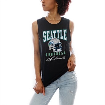 Women's Seattle Seahawks Gameday Couture Black Preseason Opener Racerback Tank Top