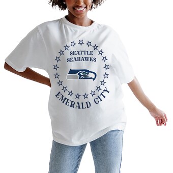 Women's Seattle Seahawks Gameday Couture White On Point Oversized Slogan T-Shirt