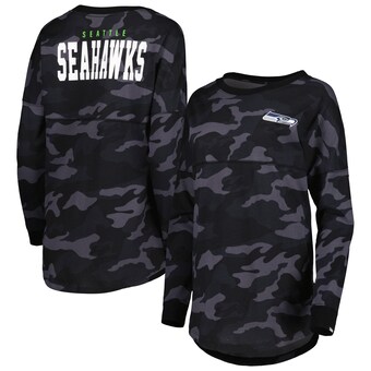 Women's Seattle Seahawks New Era Black Camo Long Sleeve T-Shirt