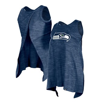 Women's Seattle Seahawks New Era College Navy Plus Size Space Dye Active Tank Top