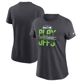 Women's Seattle Seahawks Nike Anthracite 2022 NFL Playoffs Iconic T-Shirt