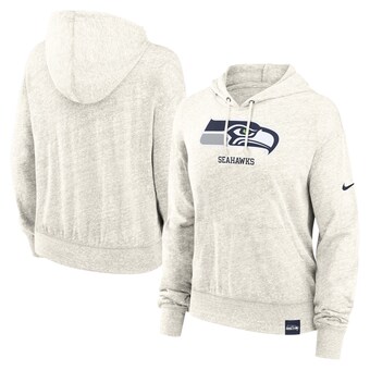 Women's Seattle Seahawks Nike Cream Gym Vintage Logo Pullover Hoodie