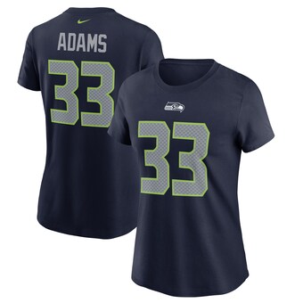 Women's Seattle Seahawks Jamal Adams Nike College Navy Name & Number T-Shirt