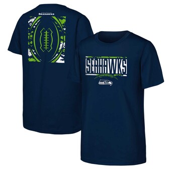 Youth Seattle Seahawks College Navy The Blitz Cotton T-Shirt