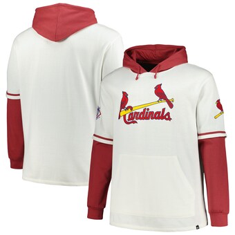 Men's St. Louis Cardinals '47 White/Red Big & Tall Trifecta Shortstop Pullover Hoodie