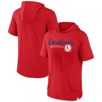 Men's St. Louis Cardinals Fanatics Red Offensive Strategy Short Sleeve Pullover Hoodie