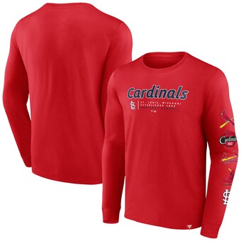 Men's St. Louis Cardinals Fanatics Red Strike the Goal Long Sleeve T-Shirt