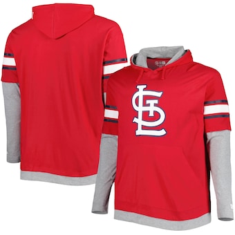 Men's St. Louis Cardinals New Era Red Big & Tall Twofer Pullover Hoodie