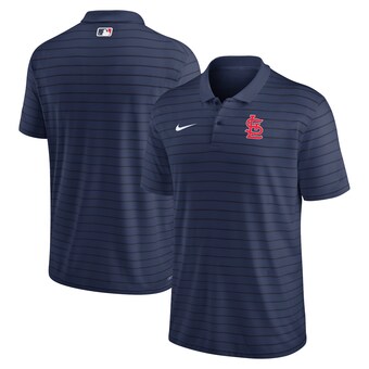 Men's St. Louis Cardinals Nike Navy Authentic Collection Victory Striped Performance Polo