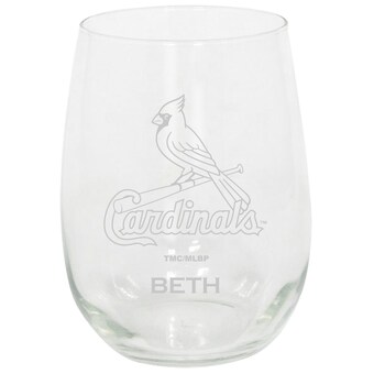 St. Louis Cardinals 15oz. Personalized Stemless Etched Glass Tumbler