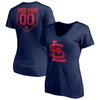 Women's St. Louis Cardinals Navy Personalized RBI Logo V-Neck T-Shirt