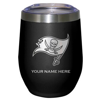 Tampa Bay Buccaneers Black 12oz. Personalized Etched Stemless Tumbler