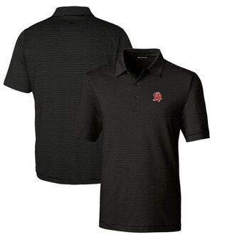 Men's Cutter & Buck Black Tampa Bay Buccaneers Throwback Logo Big & Tall Forge Pencil Stripe Stretch Polo