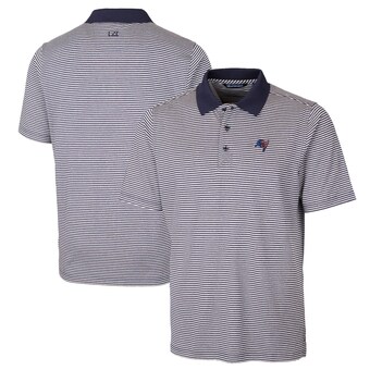 Men's Cutter & Buck Navy Tampa Bay Buccaneers Big & Tall Forge Tonal Stripe Stretch Polo